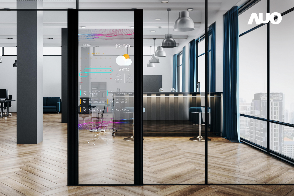 60吋Micro LED透明窗屏显示器，可依需求调整并延伸应用于不同场域，包括汽车侧窗或家庭玄关、智慧橱窗、商业展示等面向，提供丰富的信息娱乐内容