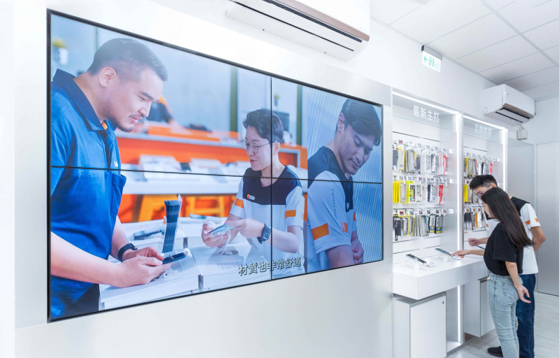 創利空間整合高品質顯示器取代傳統海報，並透過雲端數位內容公播管理系統，可輕鬆管理派送廣告訊息，實踐智慧無紙化新零售概念門市